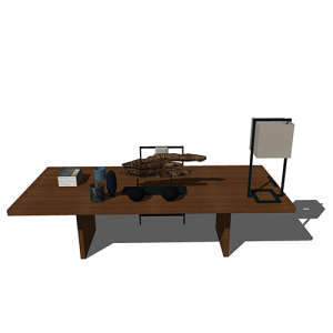SketchUp模型丨组合模型[中式家具]书桌茶桌丨MX00172