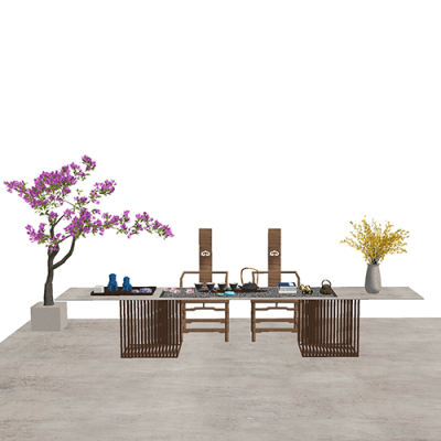 SketchUp模型丨组合模型[中式家具]桌椅组合丨MX00203