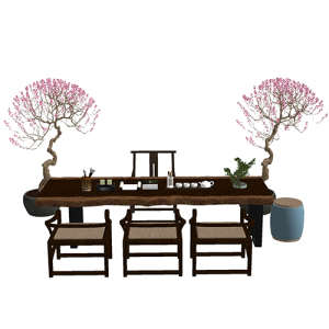 SketchUp模型丨组合模型[中式家具]桌椅组合丨MX00208