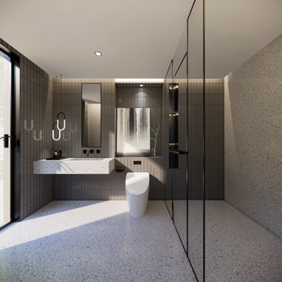 SketchUp模型丨场景模型[客厅空间]卫浴组合丨ZH00020