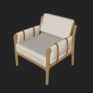 SketchUp模型丨单体模型[北欧家具]民宿度假休闲椅丨MX00218