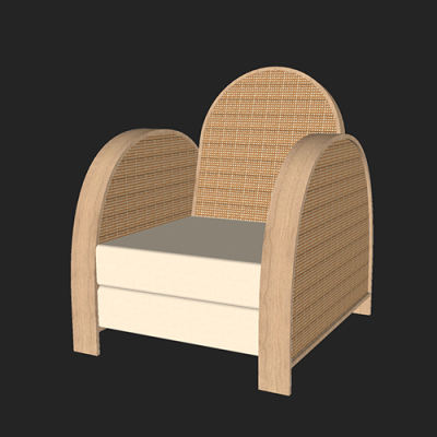 SketchUp模型丨单体模型[北欧家具]民宿度假休闲椅丨MX00236