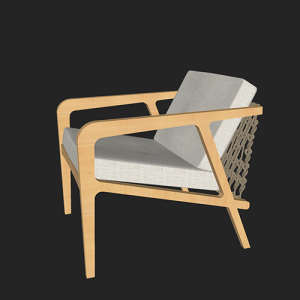 SketchUp模型丨单体模型[北欧家具]民宿度假休闲椅丨MX00239