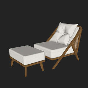 SketchUp模型丨单体模型[北欧家具]民宿度假休闲椅丨MX00252