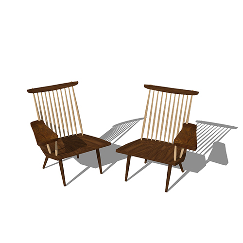 SketchUp模型丨单体模型[北欧家具]民宿度假休闲椅丨MX00274