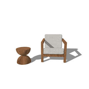 SketchUp模型丨单体模型[北欧家具]民宿度假休闲椅丨MX00284