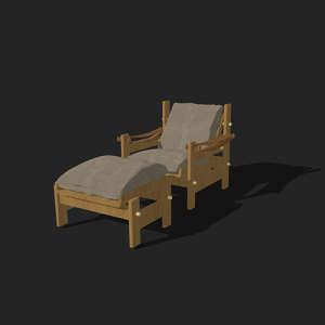 SketchUp模型丨单体模型[北欧家具]民宿度假休闲椅丨MX00304