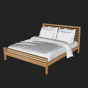 SketchUp模型丨单体模型[北欧家具]民宿度假风床丨MX00330