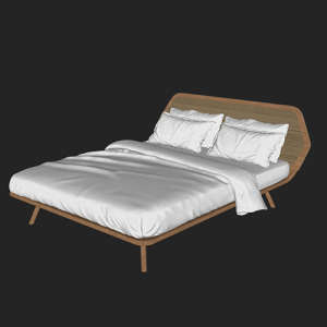 SketchUp模型丨单体模型[北欧家具]民宿度假风床丨MX00331