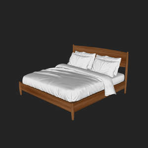 SketchUp模型丨单体模型[北欧家具]民宿度假风床丨MX00335