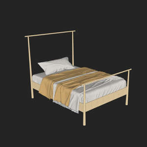 SketchUp模型丨单体模型[北欧家具]民宿度假风床丨MX00339
