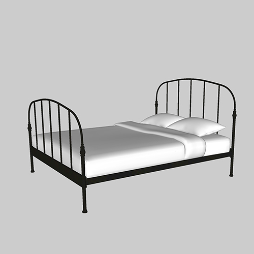 SketchUp模型丨单体模型[北欧家具]民宿度假风床丨MX00341