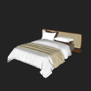 SketchUp模型丨单体模型[北欧家具]民宿度假风床丨MX00342