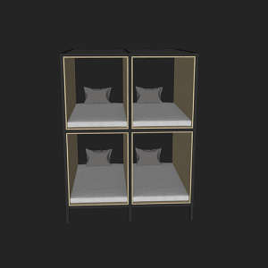 SketchUp模型丨单体模型[北欧家具]青旅高低床丨MX00423