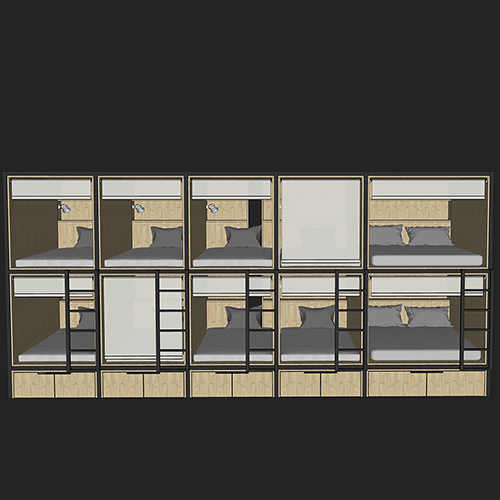 SketchUp模型丨单体模型[北欧家具]青旅高低床丨MX00424