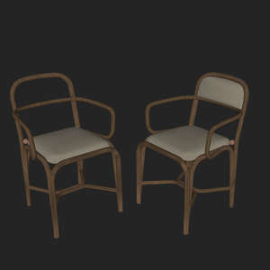 SketchUp模型丨单体模型[北欧家具]民宿风藤条椅丨MX00442