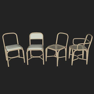 SketchUp模型丨单体模型[北欧家具]民宿风藤条椅丨MX00444