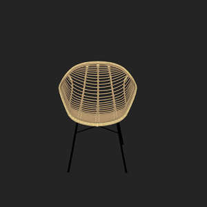 SketchUp模型丨单体模型[北欧家具]民宿风藤条椅丨MX00447