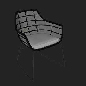 SketchUp模型丨单体模型[北欧家具]民宿风藤条椅丨MX00450