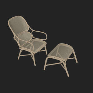 SketchUp模型丨单体模型[北欧家具]民宿风藤条椅丨MX00451