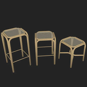 SketchUp模型丨单体模型[北欧家具]民宿风藤条椅丨MX00454