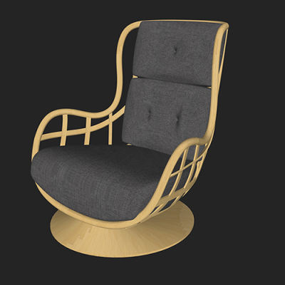 SketchUp模型丨单体模型[北欧家具]民宿风藤条椅丨MX00457
