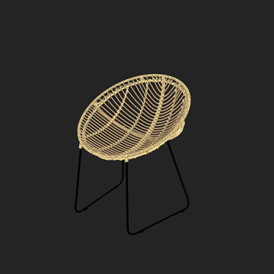SketchUp模型丨单体模型[北欧家具]民宿风藤条椅丨MX00458
