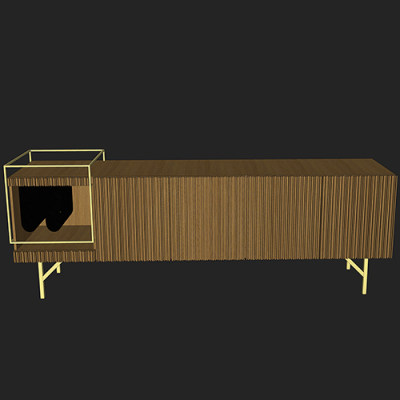 SketchUp模型丨单体模型[北欧家具]民宿风柜子 丨MX00493