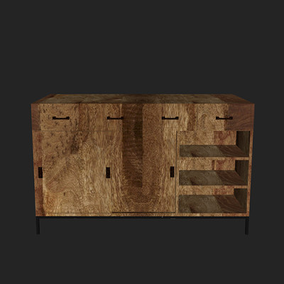 SketchUp模型丨单体模型[北欧家具]民宿风柜子 丨MX00513