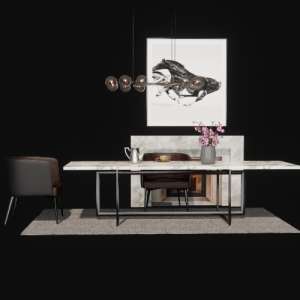 SketchUp模型丨模型库[单体模型]客厅餐桌椅 丨DT000367