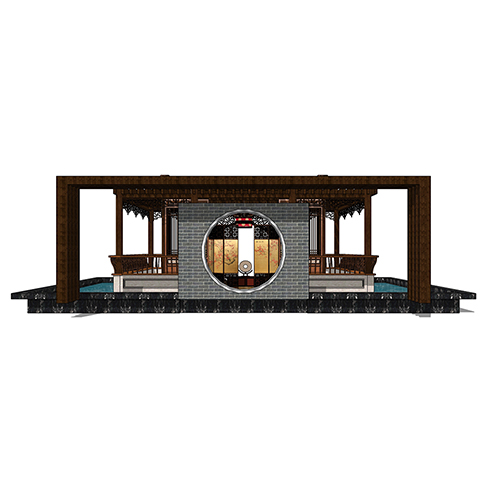 SketchUp模型丨景观模型丨新中式景观亭丨ID_JG010003