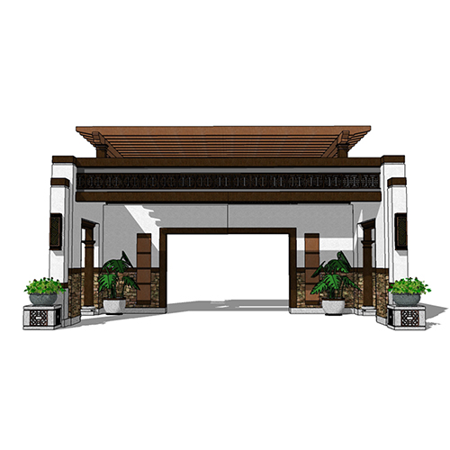 SketchUp模型丨景观模型丨新中式景观亭丨ID_JG010004