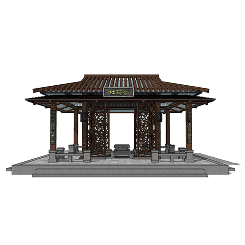 SketchUp模型丨景观模型丨新中式景观亭丨ID_JG010007
