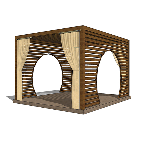 SketchUp模型丨景观模型丨新中式景观亭丨ID_JG010008