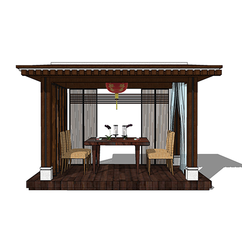 SketchUp模型丨景观模型丨新中式景观亭丨ID_JG010010