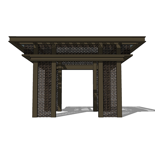 SketchUp模型丨景观模型丨新中式景观亭丨ID_JG010011