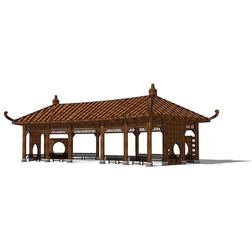 SketchUp模型丨景观模型丨新中式景观亭丨ID_JG010014