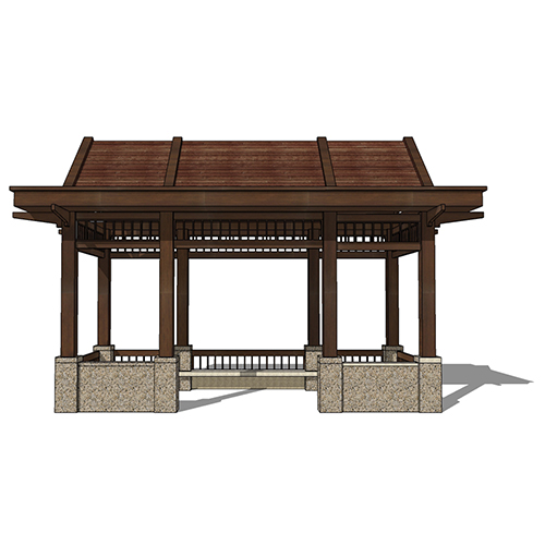 SketchUp模型丨景观模型丨新中式景观亭丨ID_JG010015