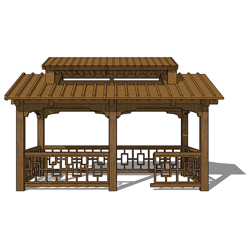 SketchUp模型丨景观模型丨新中式景观亭丨ID_JG010017
