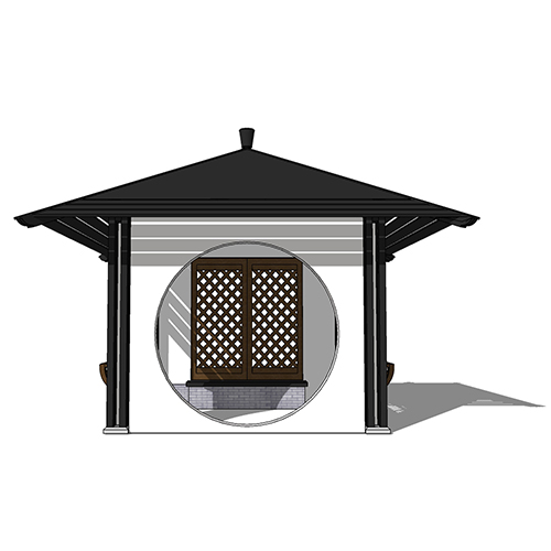 SketchUp模型丨景观模型丨新中式景观亭丨ID_JG010021