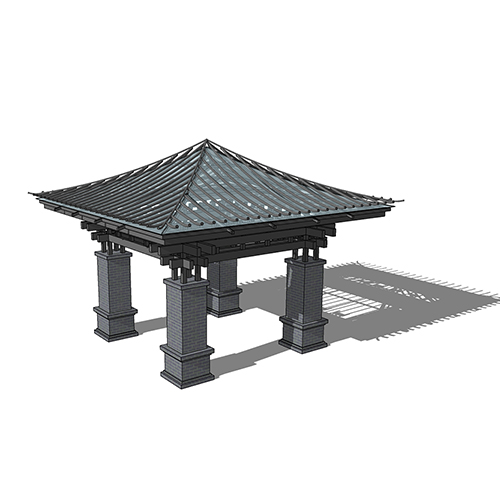 SketchUp模型丨景观模型丨新中式景观亭丨ID_JG010022