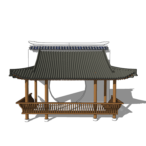 SketchUp模型丨景观模型丨新中式景观亭丨ID_JG010023