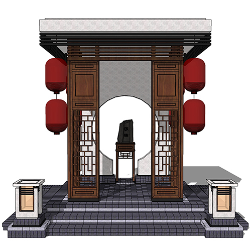 SketchUp模型丨景观模型丨新中式景观亭丨ID_JG010030