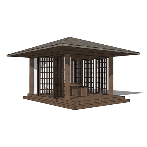 SketchUp模型丨景观模型丨新中式景观亭丨ID_JG010034