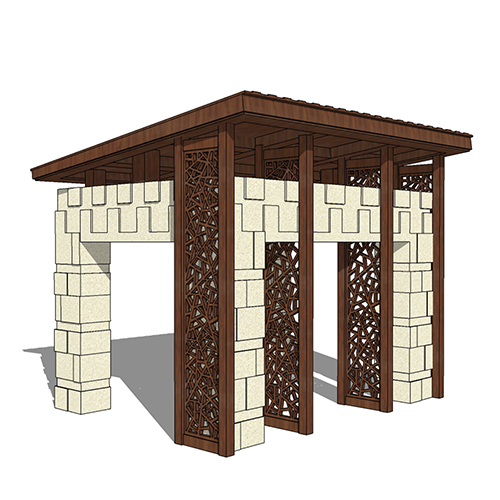 SketchUp模型丨景观模型丨新中式景观亭丨ID_JG010035