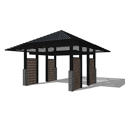 SketchUp模型丨景观模型丨新中式景观亭丨ID_JG010039