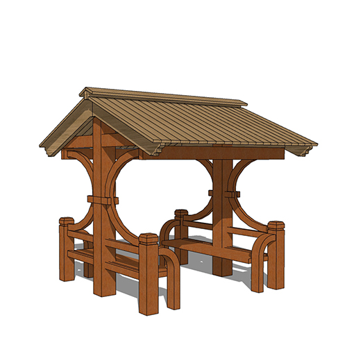 SketchUp模型丨景观模型丨新中式景观亭丨ID_JG010040