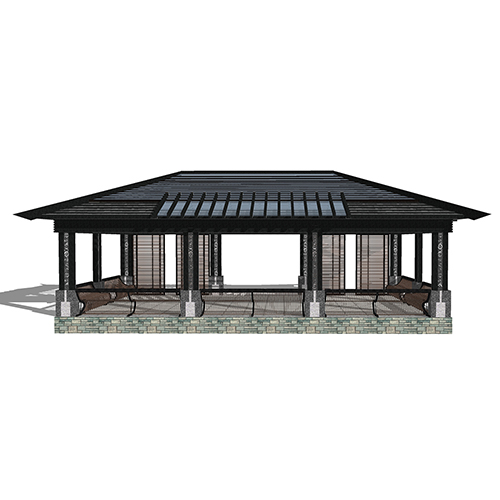 SketchUp模型丨景观模型丨新中式景观亭丨ID_JG010041
