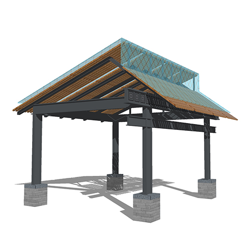 SketchUp模型丨景观模型丨新中式景观亭丨ID_JG010043