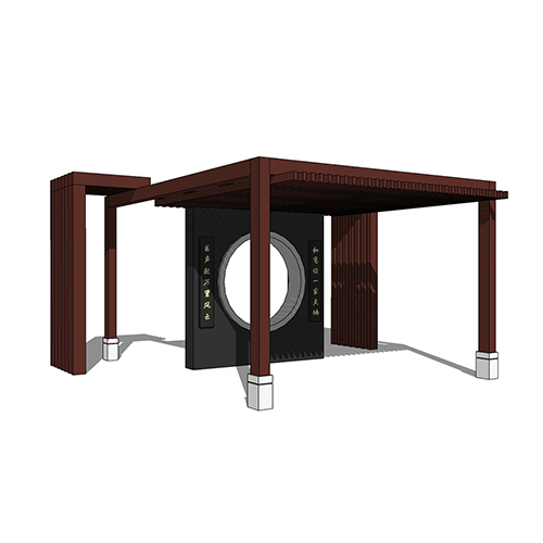SketchUp模型丨景观模型丨新中式景观亭丨ID_JG010045